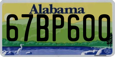 AL license plate 67BP600