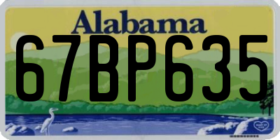 AL license plate 67BP635