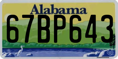 AL license plate 67BP643