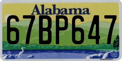 AL license plate 67BP647