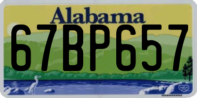 AL license plate 67BP657