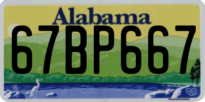 AL license plate 67BP667