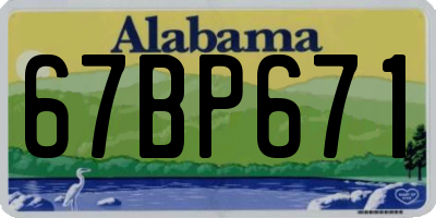 AL license plate 67BP671