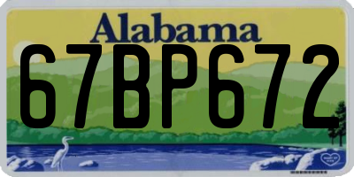 AL license plate 67BP672