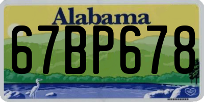 AL license plate 67BP678