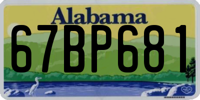 AL license plate 67BP681