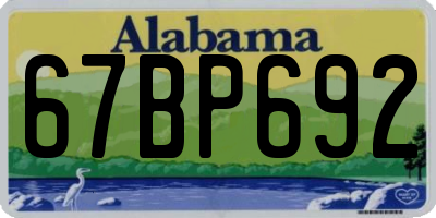 AL license plate 67BP692