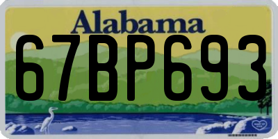 AL license plate 67BP693