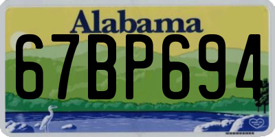 AL license plate 67BP694