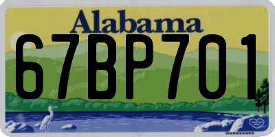 AL license plate 67BP701