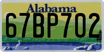 AL license plate 67BP702