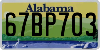 AL license plate 67BP703