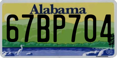 AL license plate 67BP704