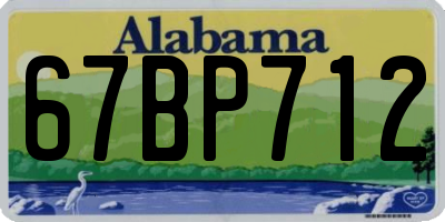AL license plate 67BP712