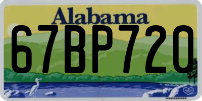 AL license plate 67BP720