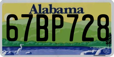AL license plate 67BP728