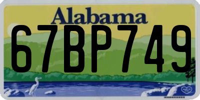 AL license plate 67BP749