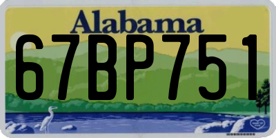 AL license plate 67BP751