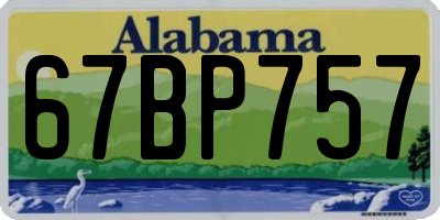 AL license plate 67BP757