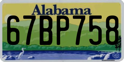 AL license plate 67BP758