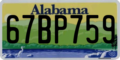 AL license plate 67BP759