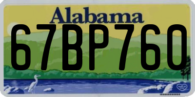 AL license plate 67BP760