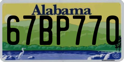 AL license plate 67BP770