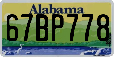 AL license plate 67BP778