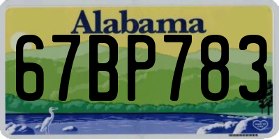 AL license plate 67BP783