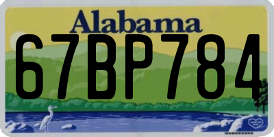 AL license plate 67BP784