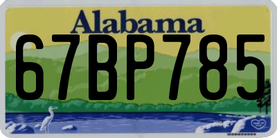 AL license plate 67BP785