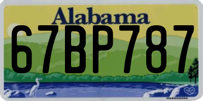 AL license plate 67BP787