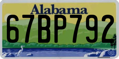 AL license plate 67BP792