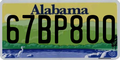 AL license plate 67BP800