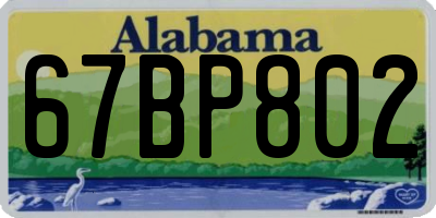 AL license plate 67BP802
