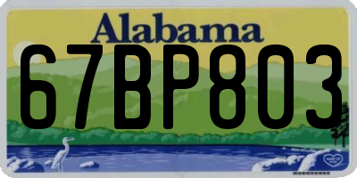 AL license plate 67BP803