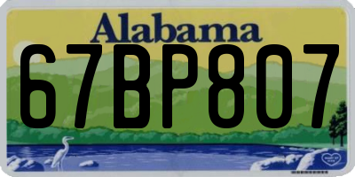 AL license plate 67BP807