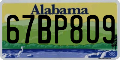 AL license plate 67BP809