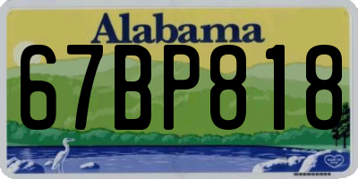 AL license plate 67BP818