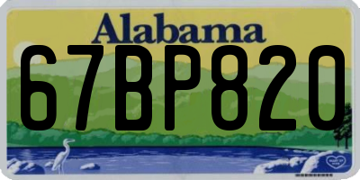 AL license plate 67BP820