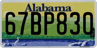 AL license plate 67BP830