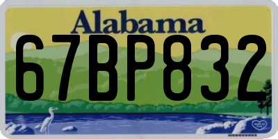 AL license plate 67BP832