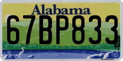 AL license plate 67BP833