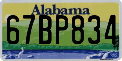 AL license plate 67BP834