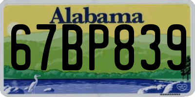 AL license plate 67BP839