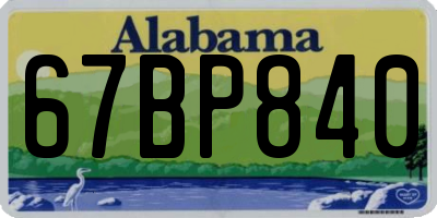AL license plate 67BP840