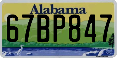 AL license plate 67BP847