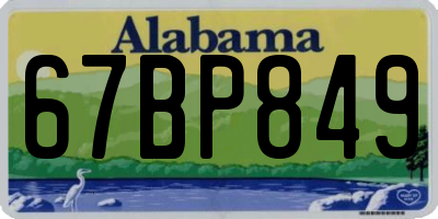 AL license plate 67BP849