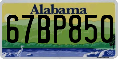 AL license plate 67BP850