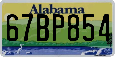 AL license plate 67BP854